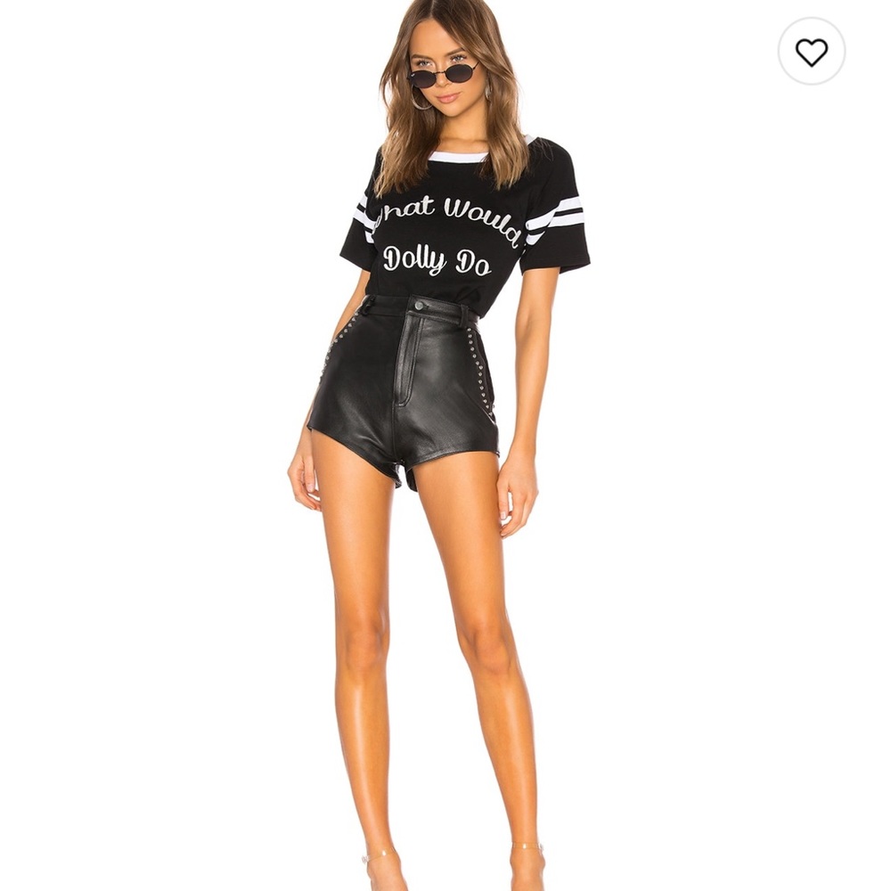 Understated Leather Studded Combo Shorts